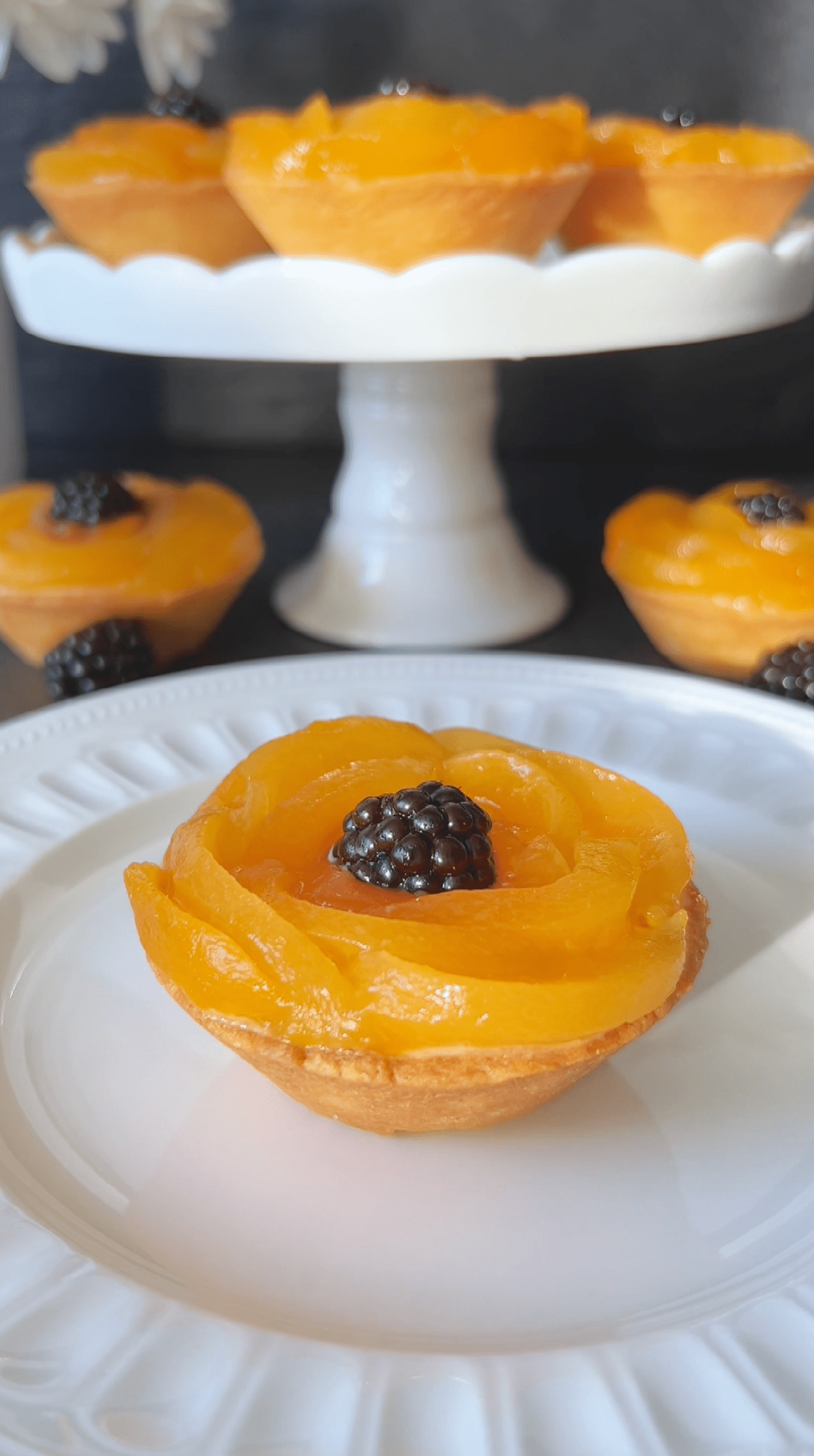 An Apricot Tartelette on a Plate